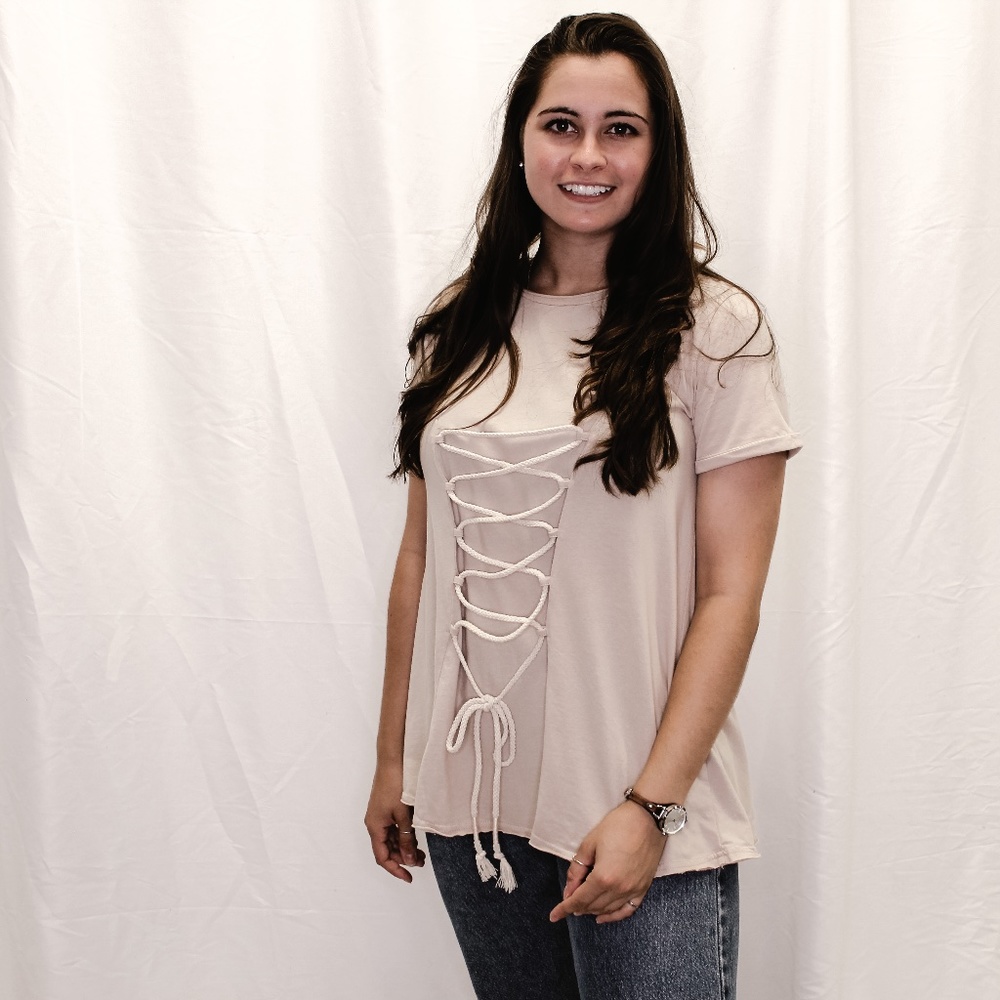 Cinched Front Nude Tee NWT